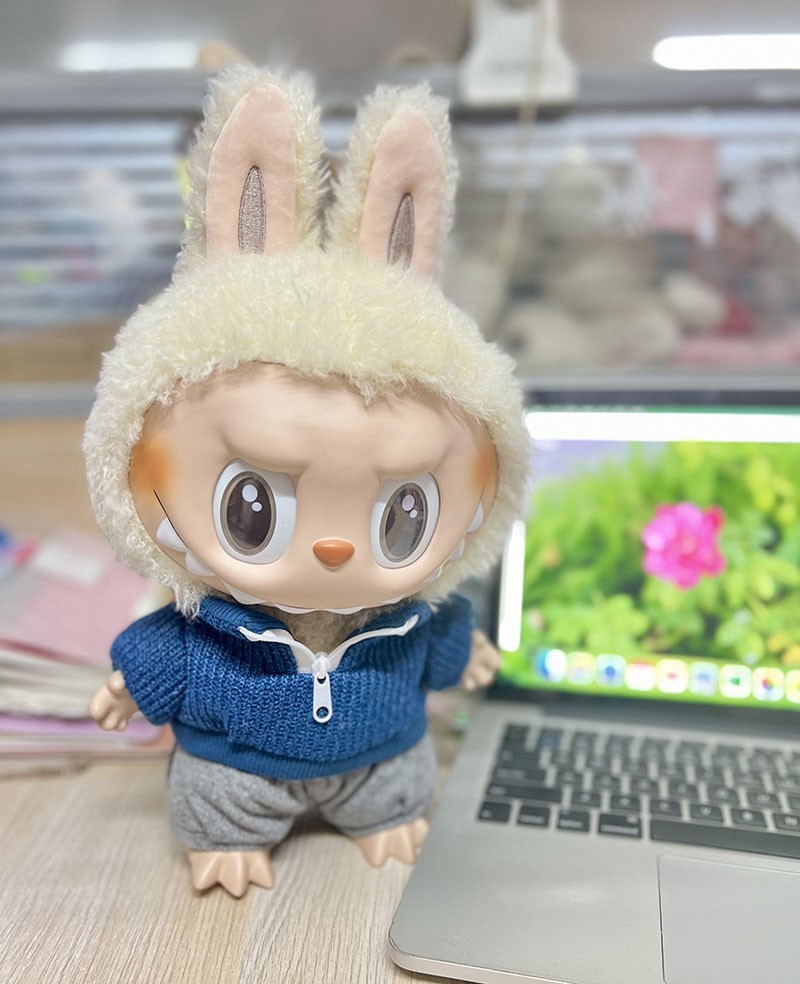 블루 니트 스웨터 바지
