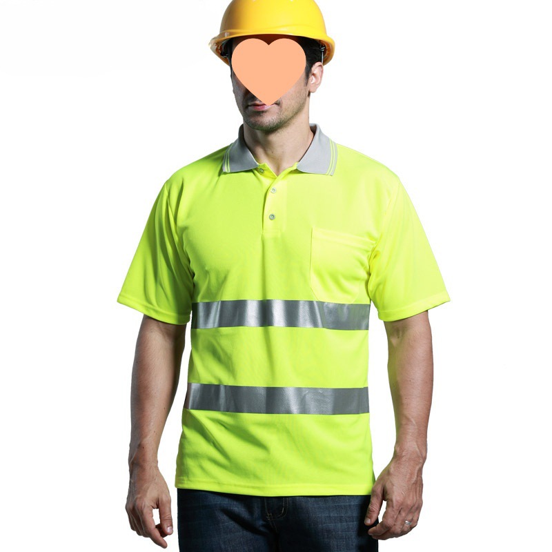 SFVest secado rápido camiseta transpirable chaleco de seguridad reflectante polo fluorescente amarillo ropa de trabajo 3M ropa reflectante mangas cortas