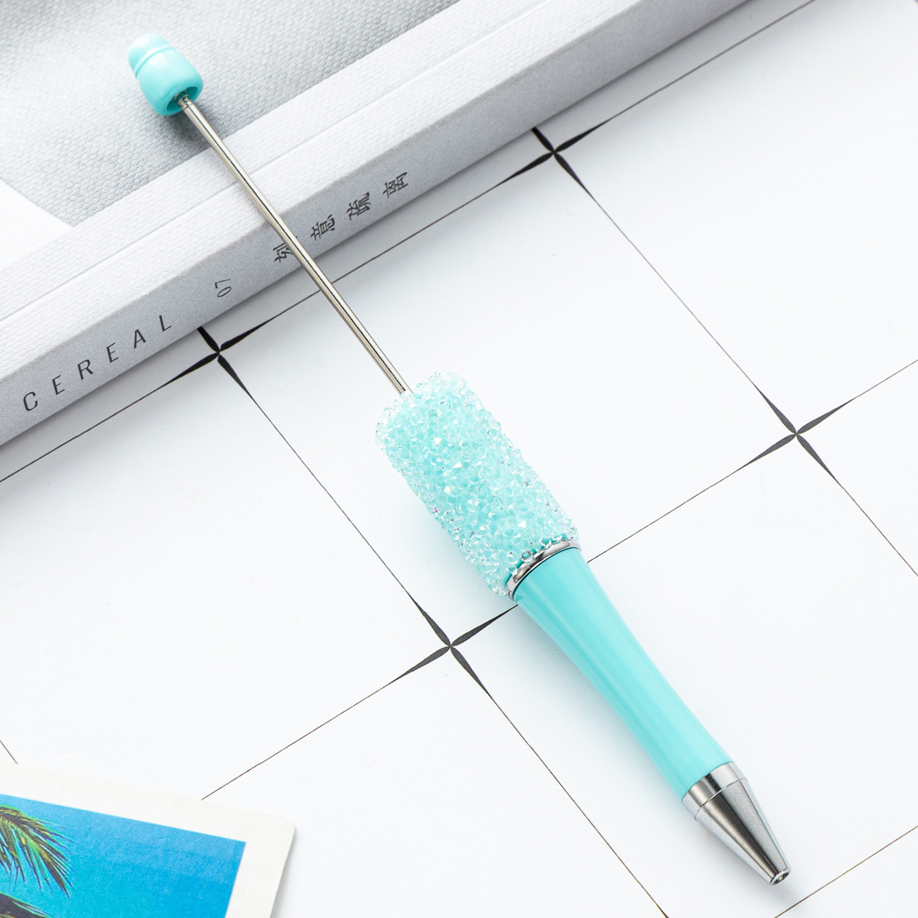 Pluma de cuentas de azúcar de bricolaje creativo Spot al por mayor Gypsophila Rhinestone Pen de parche hecho a mano Pluma de cuentas multicolor