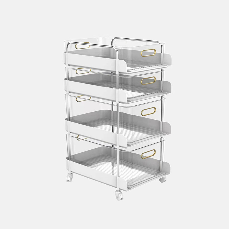 Household trolley snacks, rack kitchen floor storage racks, multi -layer light luxury drawer storage boxes