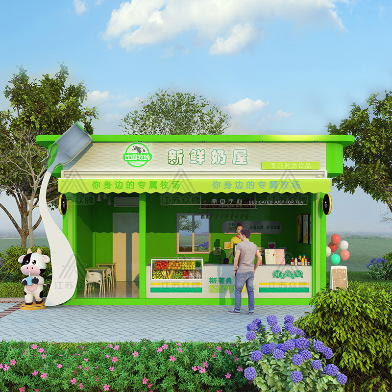 Apple cabina tienda móvil almacén espacial sala móvil área escénica calle comercial té con leche al aire libre quiosco de café snack bar