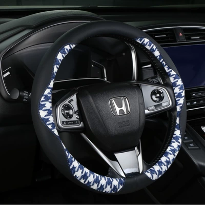 Wheel Cover, Car Interior | Steering wheel cover - dark-blue-and-white-38cm