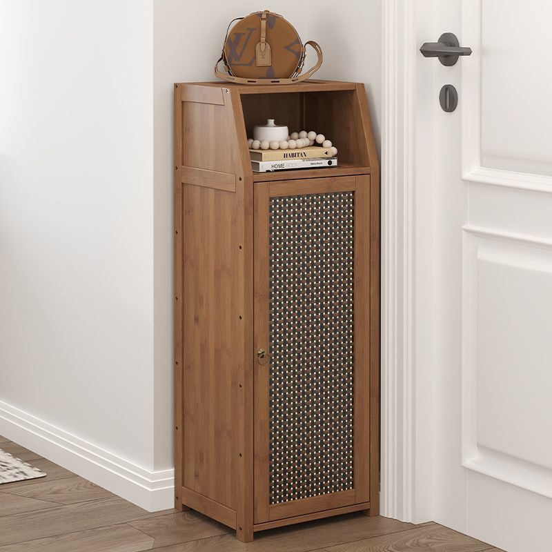 Household Entryway Shoe Cabinet with Door, Small Narrow Simple Shoe Rack, Hallway Mini Rental House Storage Integrated Multi-Layer