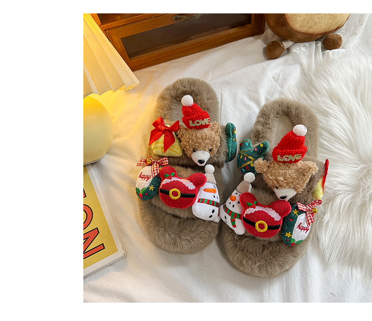 Pantofole da donna comode e antiscivolo per la camera da letto autunnale regolabili in pile di peluche da donna_voghion.com