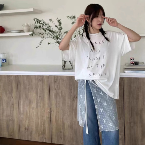 Ready-to-wear Korean Dongdaemun vintage-style fashionable sweet outerwear lace transparent mesh mid-length skirt