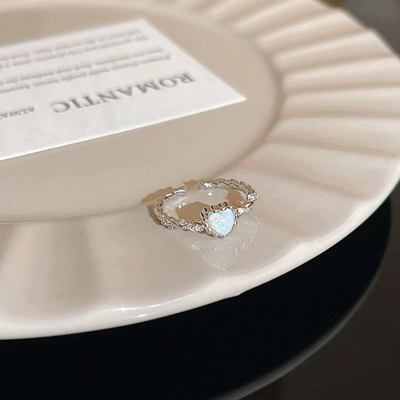 Ring adjustable, zircon micro-inlay, light-luxury simple elegant for index finger
