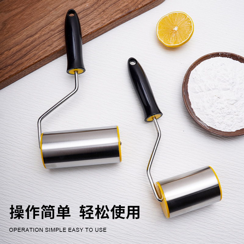 New rolling rolling pin household rolling pin stainless steel noodle stick dumpling skin fixed roller rolling pin