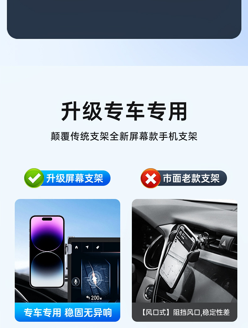New Energy Vehicle-Specific Mobile Phone Holder Modely Floating Aluminum Alloy Screen Navigation Magnetic Mount