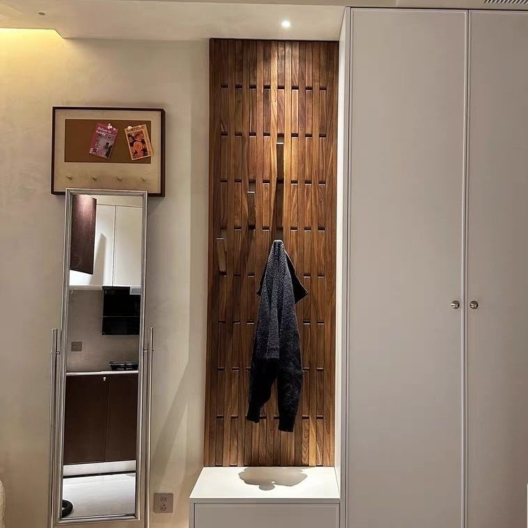 Solid Wood Clothes Hanger Wall Storage Rack Decorative Wall Hanging Bedroom Wooden Clothes Hanger Piano Living Room Decorative Coat and Hat Piano Keys