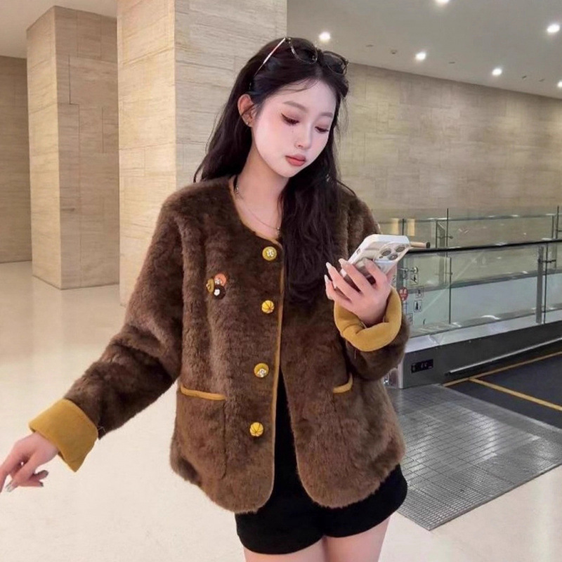 Fashionable Fur-Lined Short Coat for Women, Autumn New Stylish Versatile Top, Chanel-Style Cardigan Fashionable Fur-Lined Short Coat for Women, Autumn New Stylish Versatile Top, Chanel-Style Cardigan
