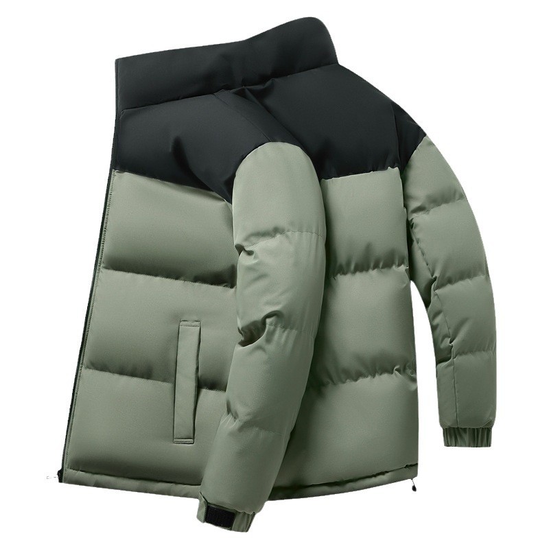 Algodón hombre invierno grueso calentamiento de cuello vertical plumón chaqueta de algodón casual de negocios suelta chaqueta de algodón hombre abrigo de moda