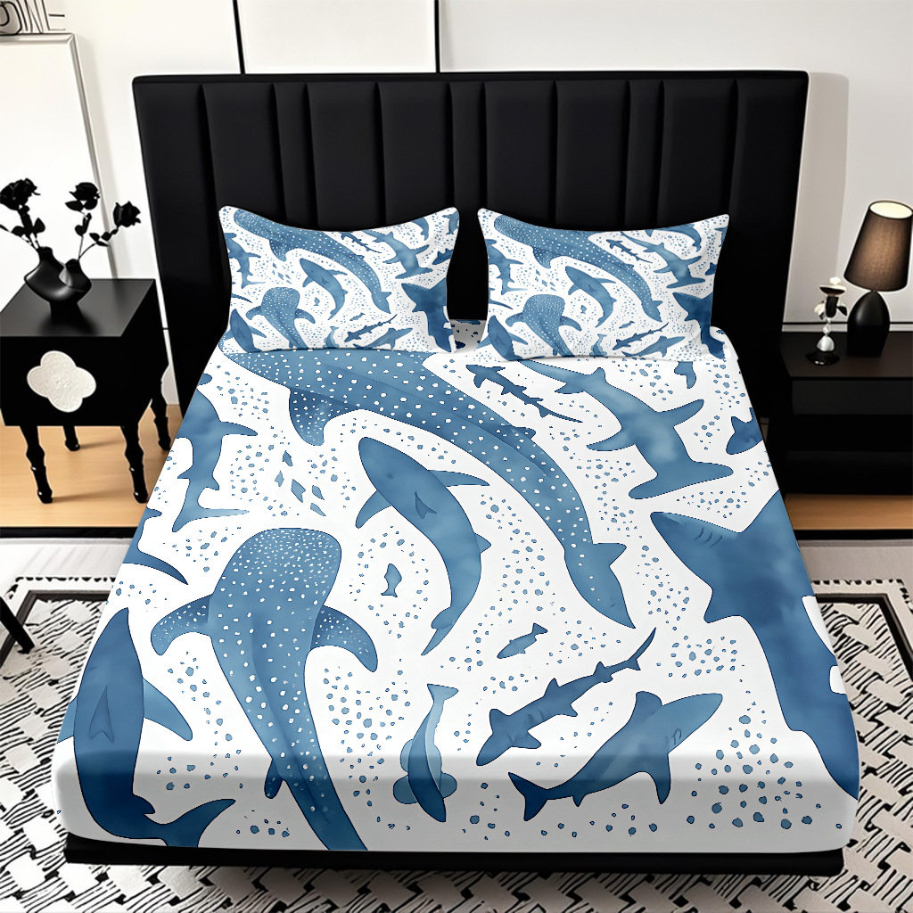 TEMU / JIT transfronterizo encantadora criatura submarina impresa digital 3D cama de cama de cama