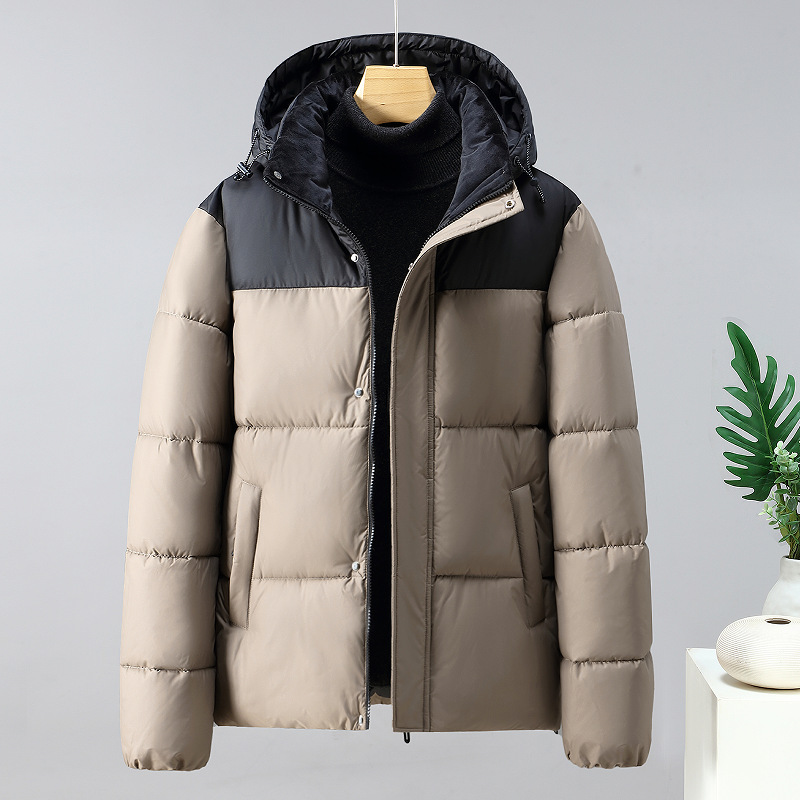 Men's Clothing outdoor Silk cotton cotton jacket winter men's short stand collar outdoor color matching cotton jacket sports jacket batch_voghion.com