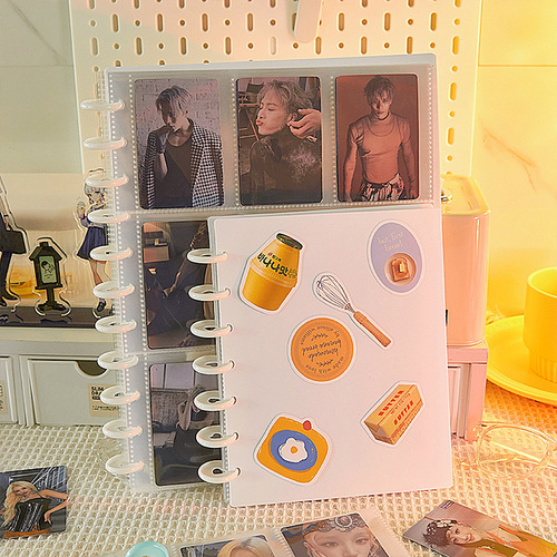 Colorful mushroom buckle card album 3-inch four-square polaroid photo album idol album transparent small card star chasing storage album