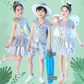 儿童环保时装秀男女孩走秀衣服幼儿园亲子装创意手工自制DIY材料