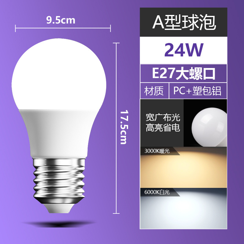 Bombilla LED, luz blanca, base de rosca, pasillo, hogar, ultrabrillante, ahorro de energía, montaje en superficie, bombilla de alta potencia, potencia nominal, luz de pasillo