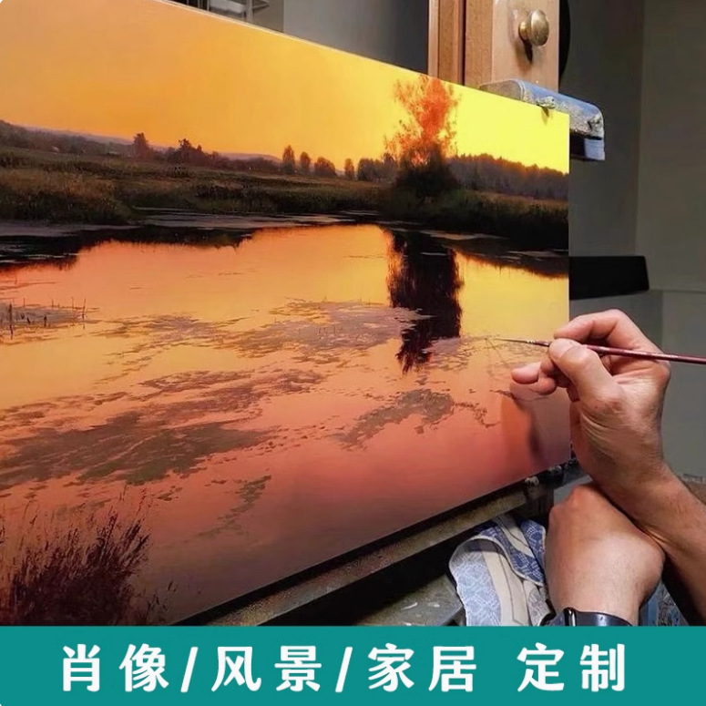 装飾油絵、写真、伝記、手描き、手作り、実物肖像画、風景、ペット、結婚式の写真、油絵|undefined