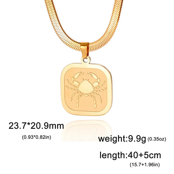 Retro matte square pendant