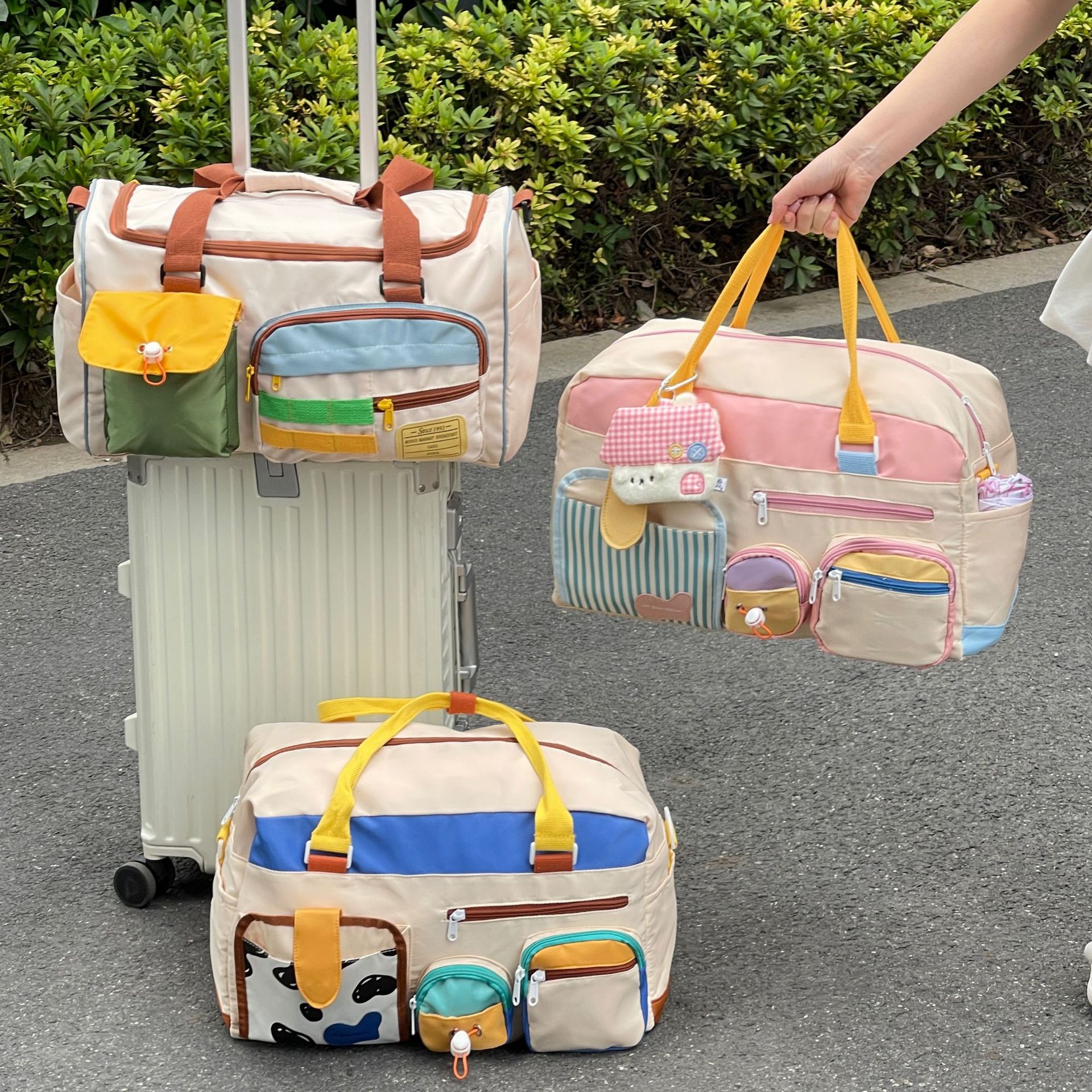 Bolsa de Viaje Portátil de Gran Capacidad de Tela Oxford Multiuso para Viajes