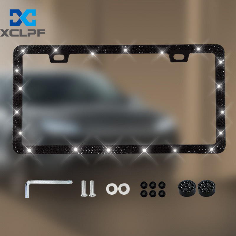 American, Canadian and Mexican Universal Diamond License Plate Frames, Three Styles of Plastic Acrylic Diamond License Plate Frames