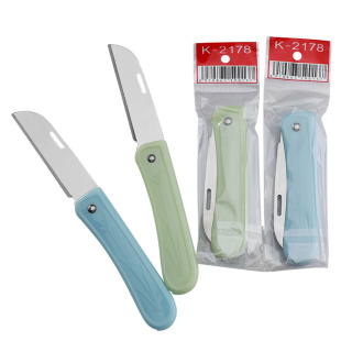 Gift knife plastic handle folding fruit knife portable sharp stainless steel folding knife Peeler