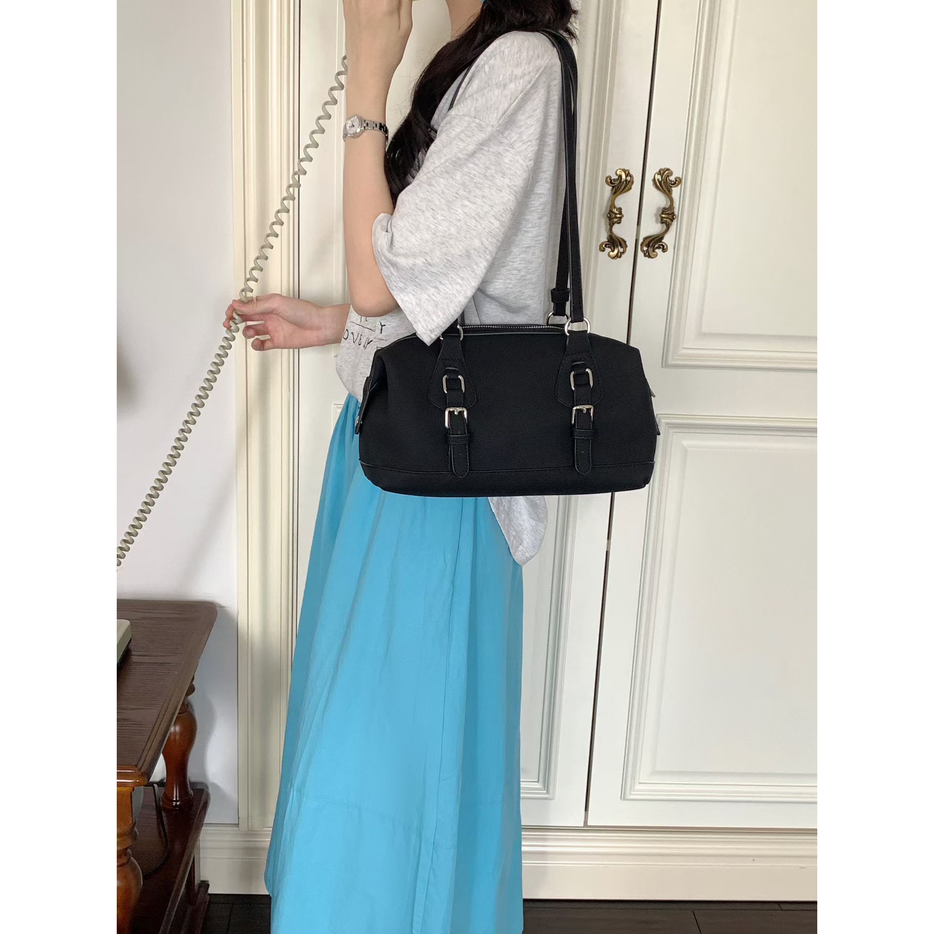 Duoguo Women's Bag - Premium Candy Color Handheld Baguette Bag 2026 Spring/Summer New Arrival Versatile Commuter Shoulder Bag - Thumbnail 4