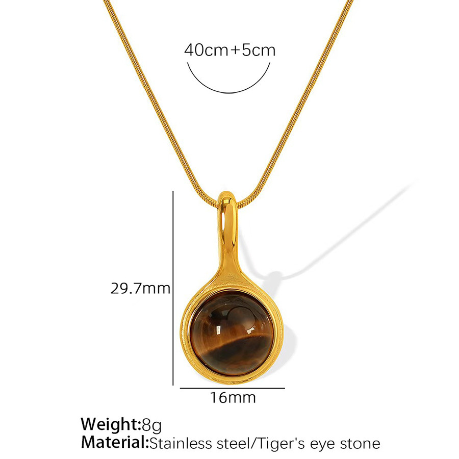 GemIsIand Vintage Romantic Elegant High-grade Light Luxury Natural Stone Gold-plated Long Necklace Pendant Woolen Chain