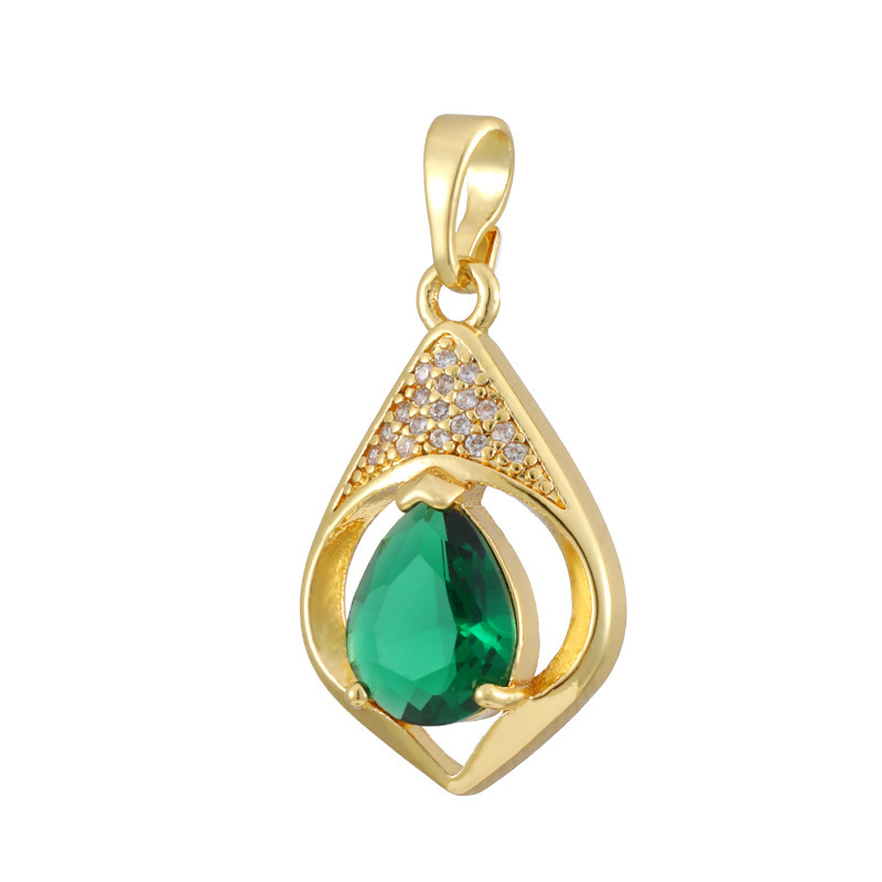 Joyas transfronterizas colgante de rubí esmeralda ligero de lujo accesorios de acero de titanio collar no decolor cadena clavícula