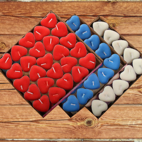 Wholesale colorful peach heart small candle 2 hours smoke-free with words 520 Valentine's Day Chinese Valentine's Day proposal confession heart-shaped tealight