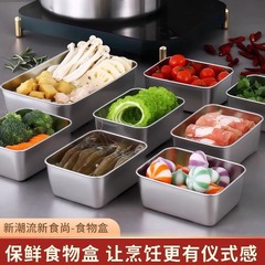 ステンレス製鮮度保持ボックス収納ボックス、蓋付き密封、食品グレードの商業屋台ピクニック弁当箱、冷蔵庫専用ボックス
