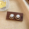 Retro fashionable universal advanced earrings from pearl, light luxury style, high-quality style, wholesale