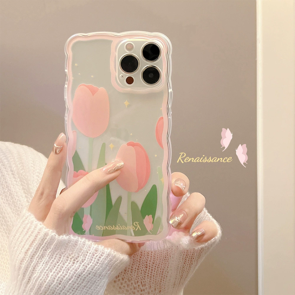 Чехол для телефона (Apple) совместимый с iPhone 14 Pro — прозрачный дизайн с цветочным рисунком масляная живопись, легковесный 0.035 кг
