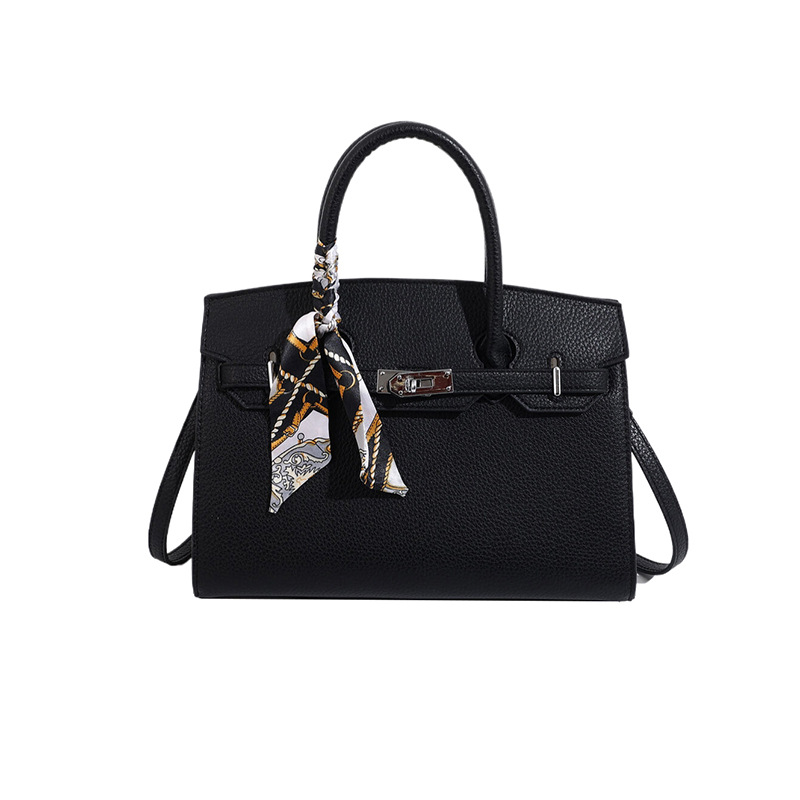 Bolso transfronterizo 2024 nueva tendencia de gran capacidad popular bolso platino patrón de lichi temperamento mensajero bolso femenino