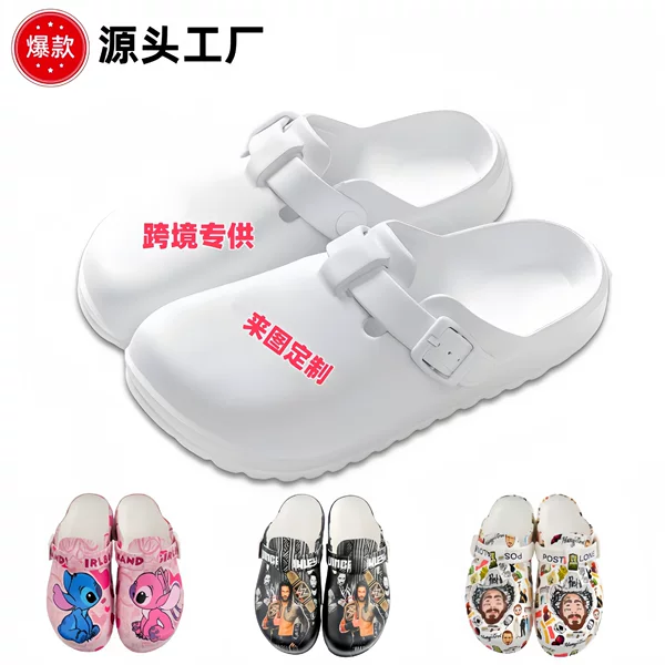 Pod One-Piece Minimum Order Export Clogs Fashionable Men's Digital Printed Sandals Eva Sandals Customized with Pictures