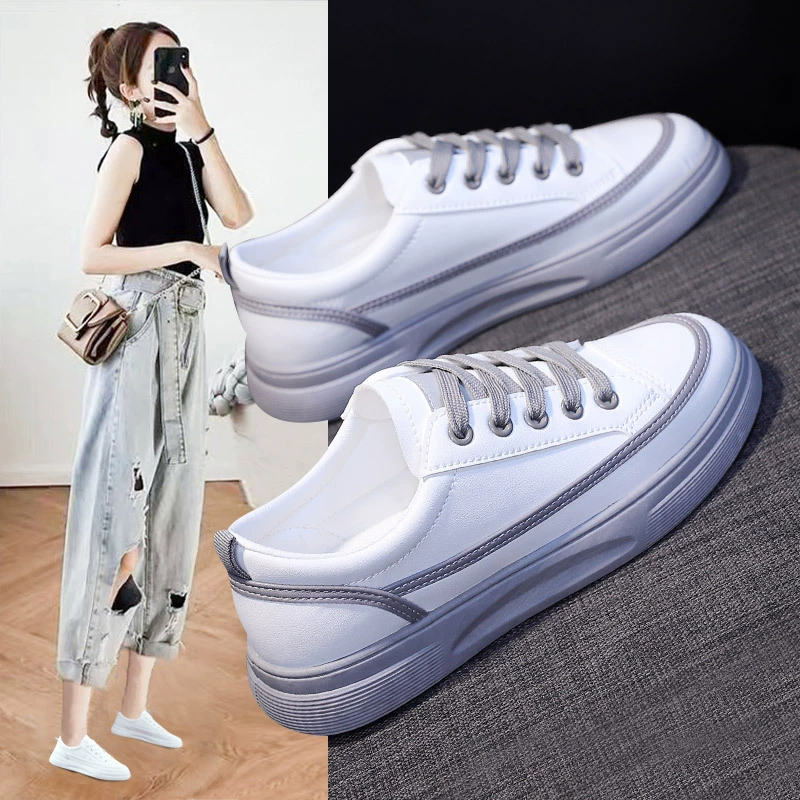 Белые туфли Женская Весна 2022, новая женская обувь, универсальные взрывные туфли на толстой подошве, студенческие туфли, повседневные кроссовки, модные