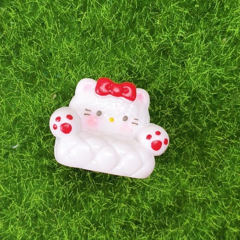 立体沙发小猫可爱奶油胶配饰树脂diy饰品卡通创意小摆件装饰配件|undefined