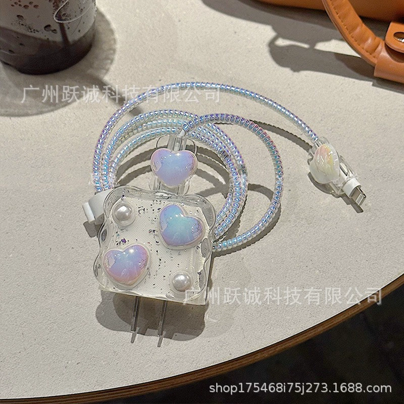 Новый капающий защитный чехол для зарядного устройства любви подходит для Apple 15promax кабель для передачи данных чехол 20 Вт