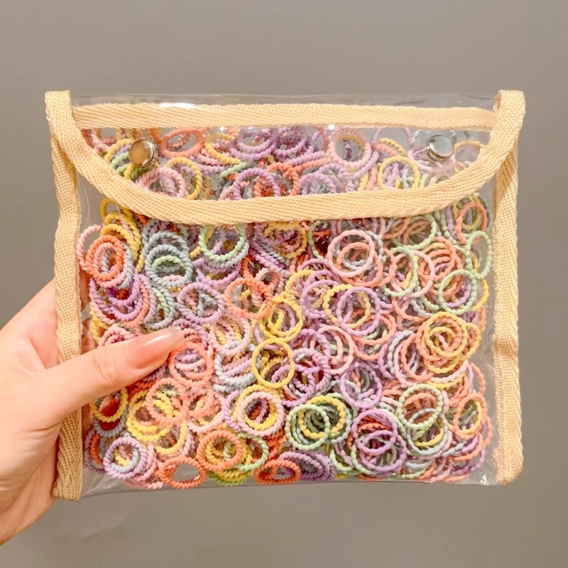 Baby pulgar anillo de pelo no daña cabello pequeño para niños correa de correa de color para niñas para el cabello de bebé cuerdas para el cabello adornamientos