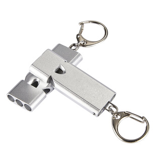 Spot wholesale aluminum alloy treble three tube high frequency life-saving whistle outdoor mountaineering emergency survival whistle