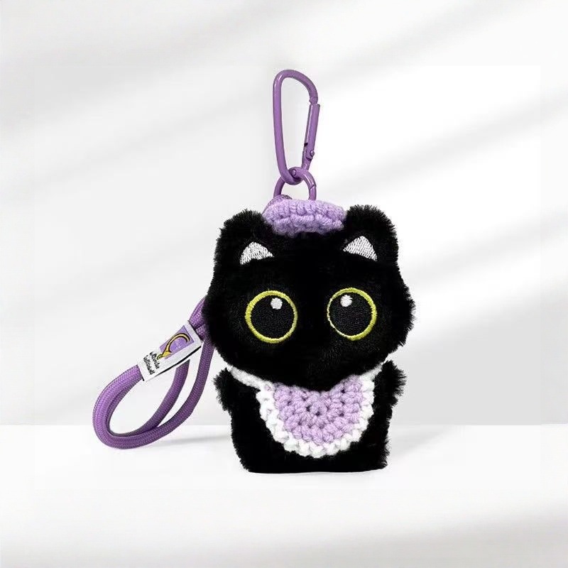 Nuevo original felino negro de peluche bolso colgante dopamina toallas de saliva bolso pequeño muñeca llavero