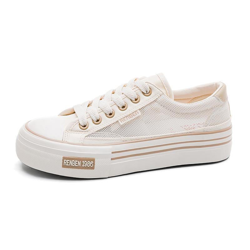 RB23031 Mesh Canvas Shoes Women's Summer Breathable New Sports Board Shoes Student's All-match White Shoes for Women RB23031 Mesh Canvas Shoes Women's Summer Breathable New Sports Board Shoes Student's All-match White Shoes for Women