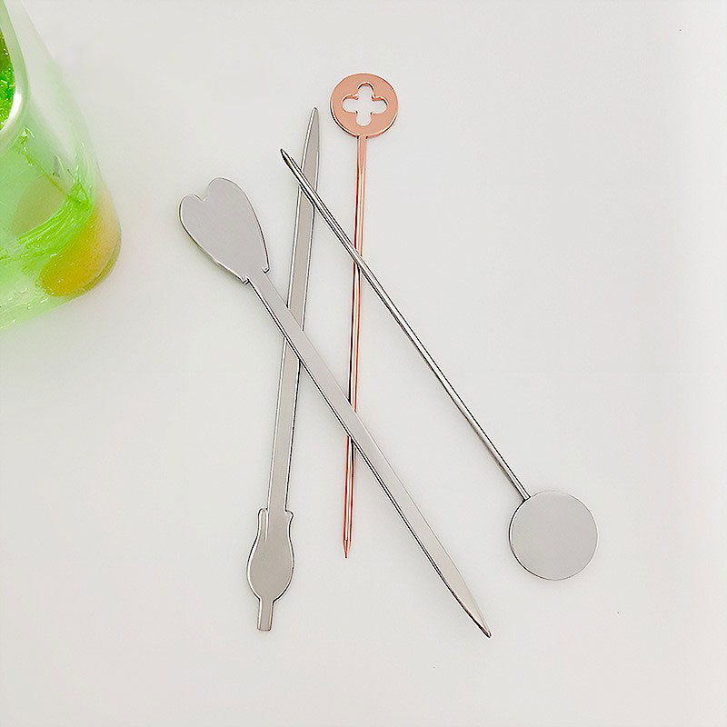 Palillos creativos de acero inoxidable 304 para frutas, palillos para cócteles, tenedores para frutas, accesorios para vino, agujas decorativas, agujas para aceitunas, agujas para cócteles