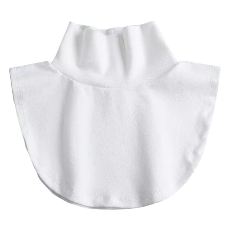 Fake Collar for Women, Pure Cotton, Low Collar, Inner Layer for Autumn, Winter, and Spring, Warm, Korean Style, Casual, White, Suitable for Pairing with Sweatshirts and Sweaters, Fake Collar for Women