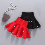 小童女童裙款半身裙2025年毛线裙冬季百折裙新款短裙中儿童春秋宝