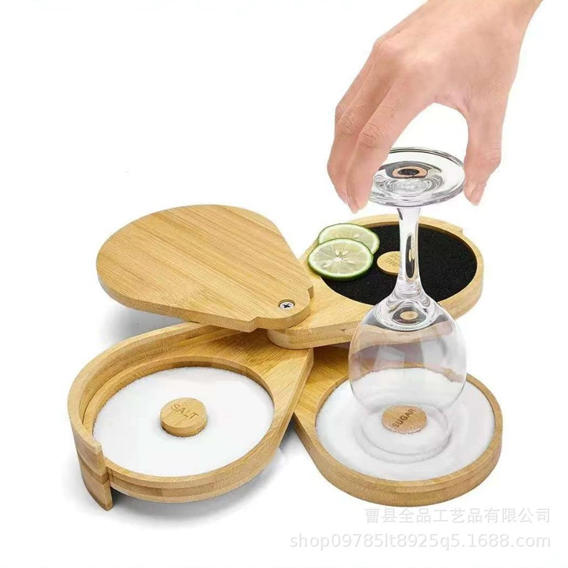 Бамбуковая баночка для приправ, солонка, сахарница, трехъярусная вращающаяся солонка, деревянная коробка для сока и коктейлей, деревянная коробка для приправ