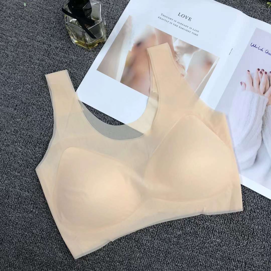 Nueva ropa interior deportiva de color sólido de las mujeres pequeño pecho push up pecho grande pequeño sujetador inalámbrico adhesivo sin costuras Sujetador deportivo