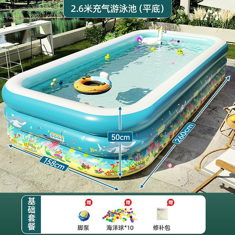 Piscina infláble para niños domésticos, piscina de juego para adultos, gran patio rural al aire libre, bañera plegable de bebé
