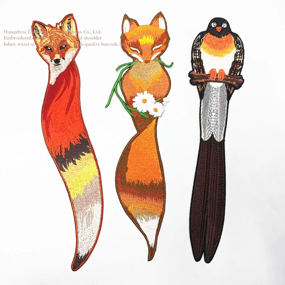 Наклейка для шитья без клея лиса трехмерная вышивка DIY материал воротник декоративный цветок брошь с аксессуар