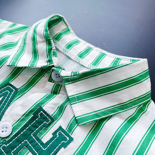  Boys Summer Shirt Set Little Boy Baby Short Sleeve Thin Children's Shirt Shorts Two-piece Trendy Set