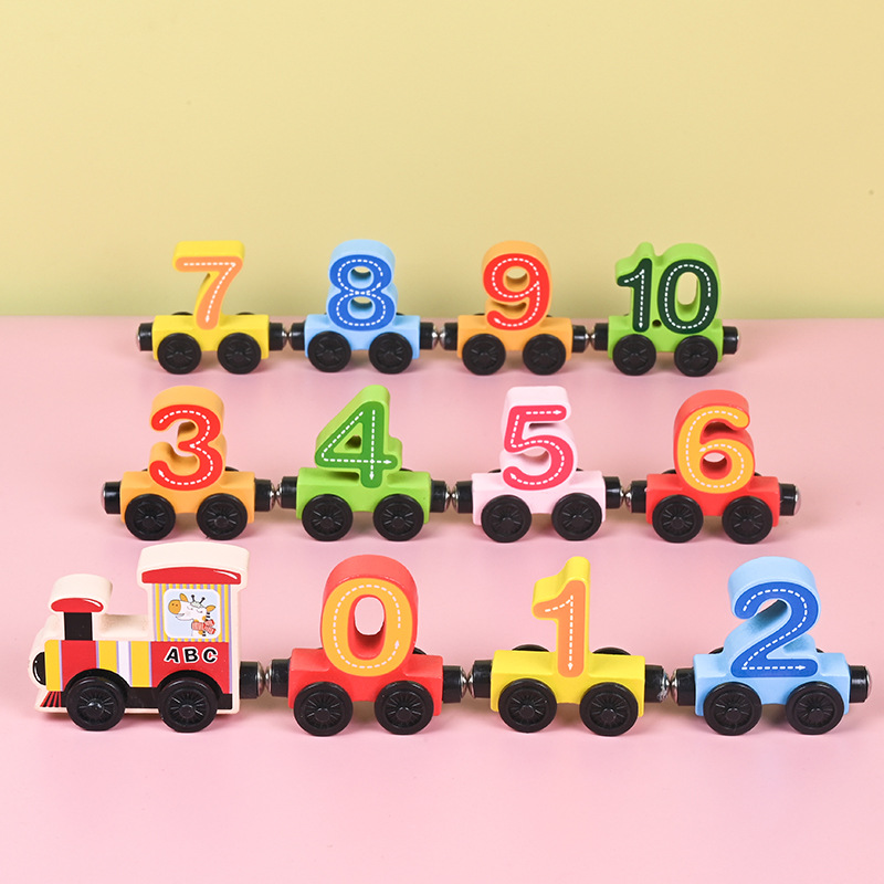 Wooden magnetic digital train
